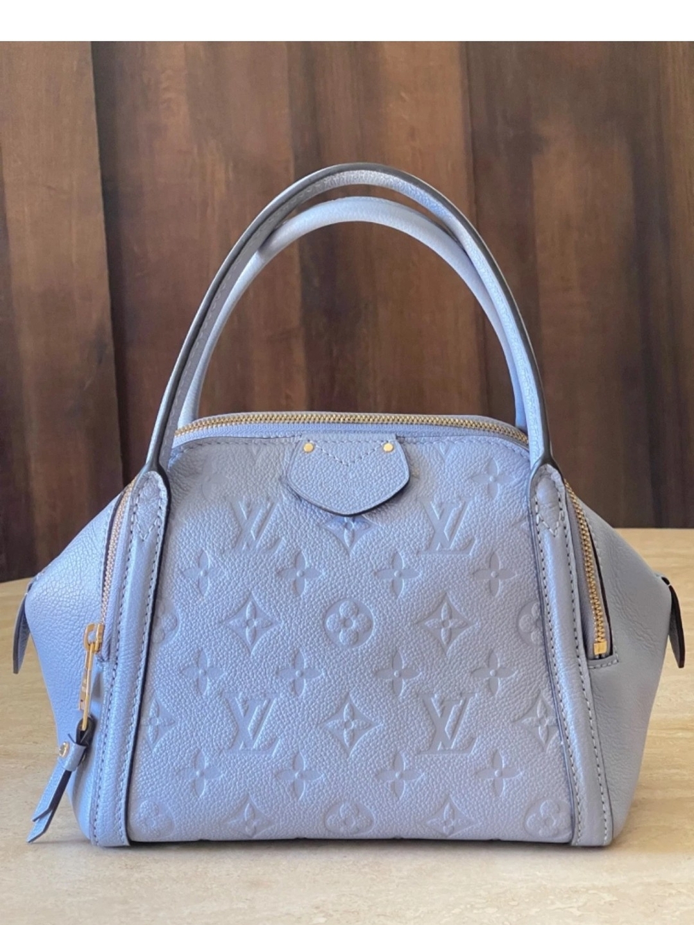 Louis Vuitton BB Empreinte Light Blue Leather Satchel